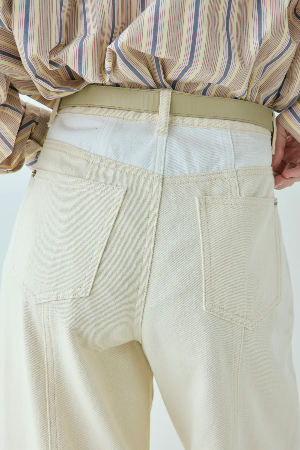 Pippa Mid Rise Denim Jeans Cream - Image 8