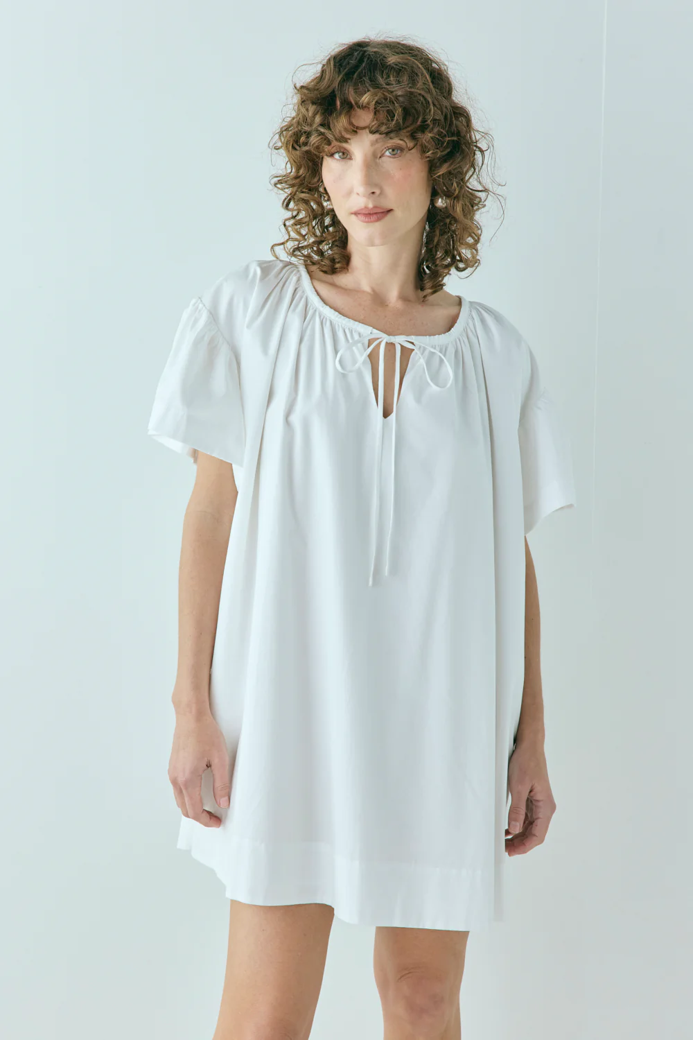 Quinn Smock Mini Dress White - Image 4