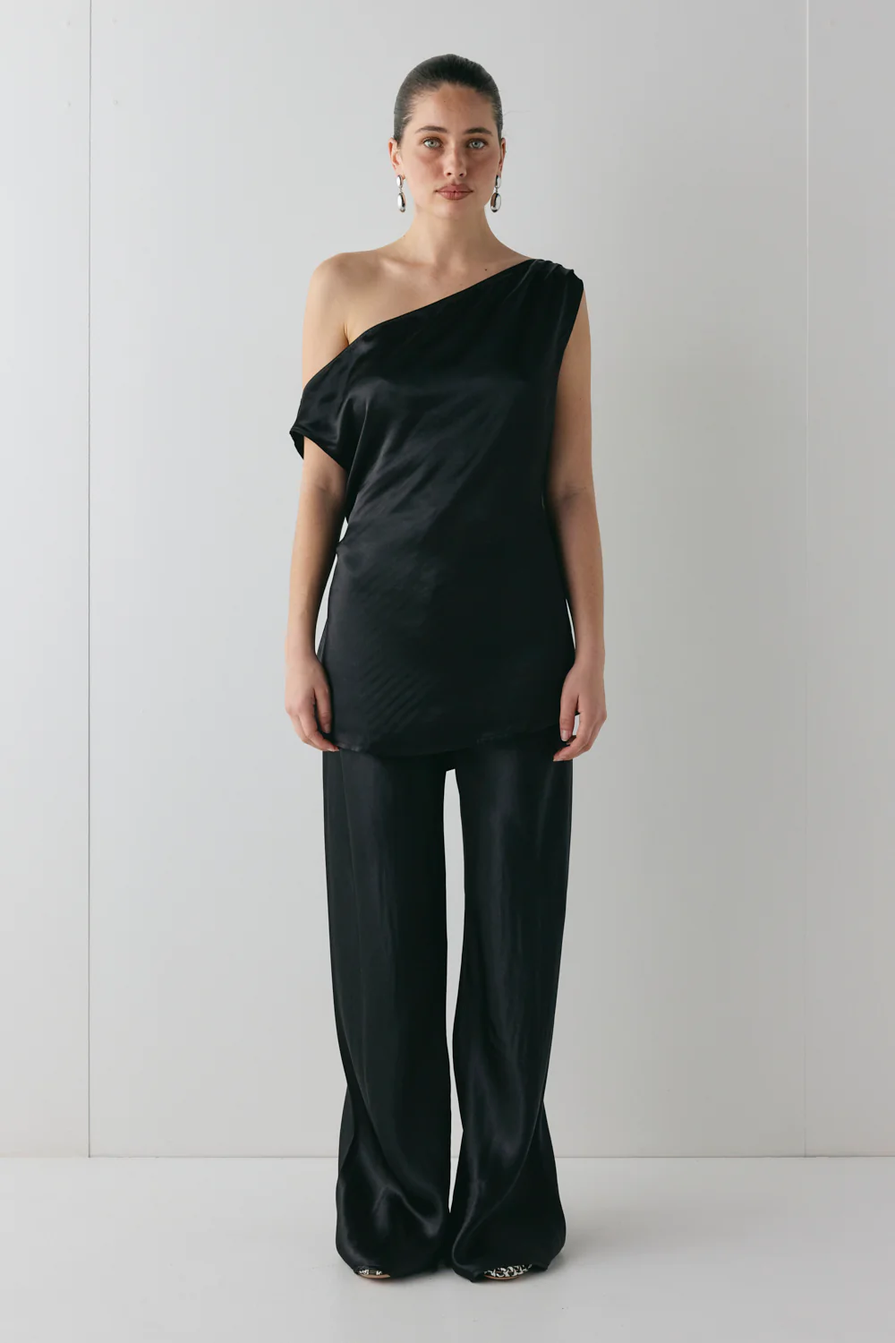 Rae Satin Pants Black - Image 3