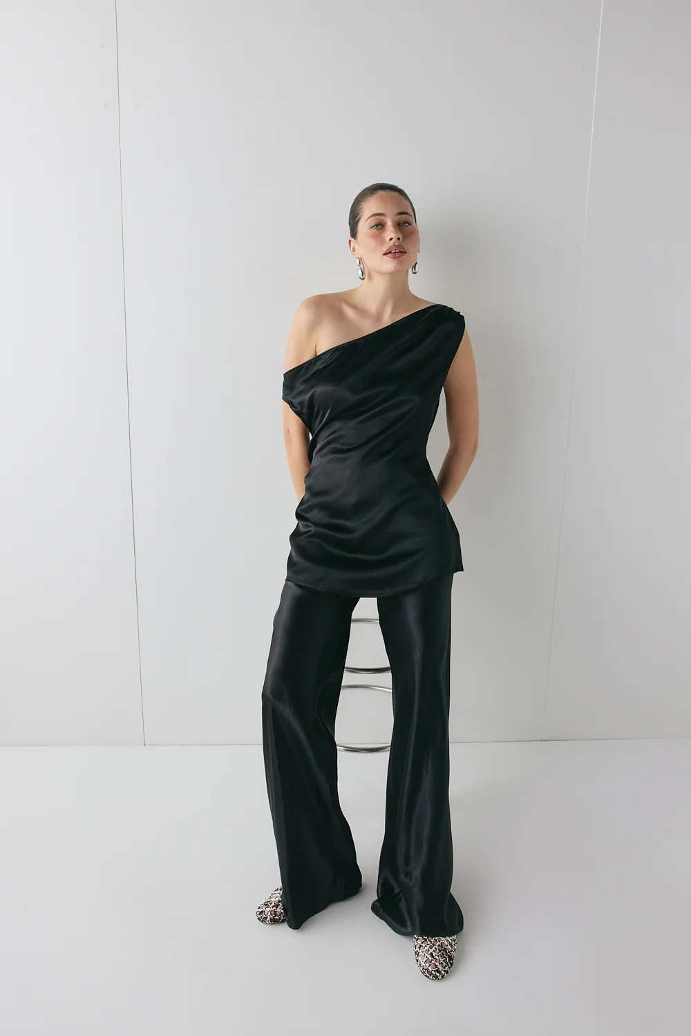 Rae Satin Pants Black - Image 5