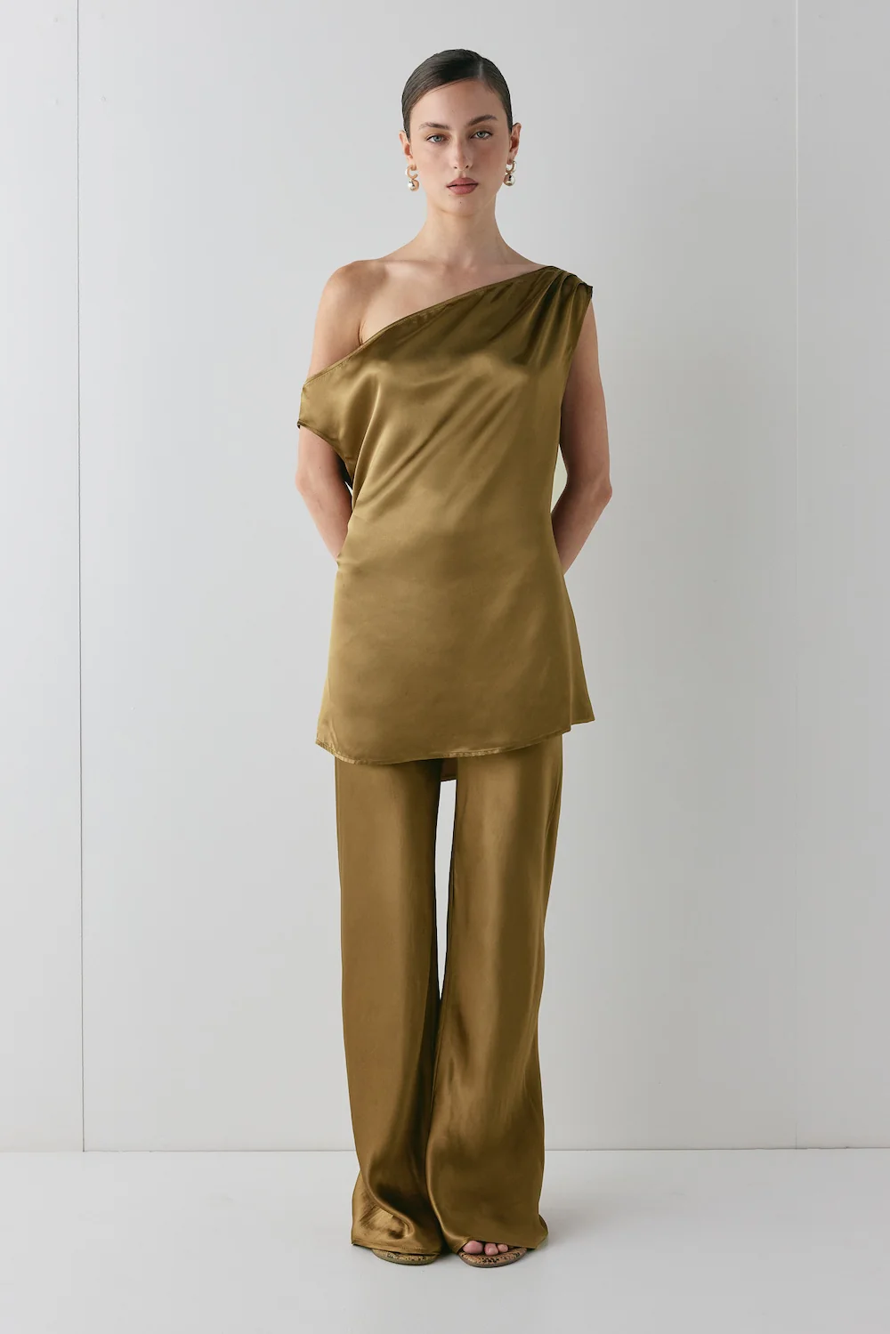 Rae Satin Pants Copper - Image 2