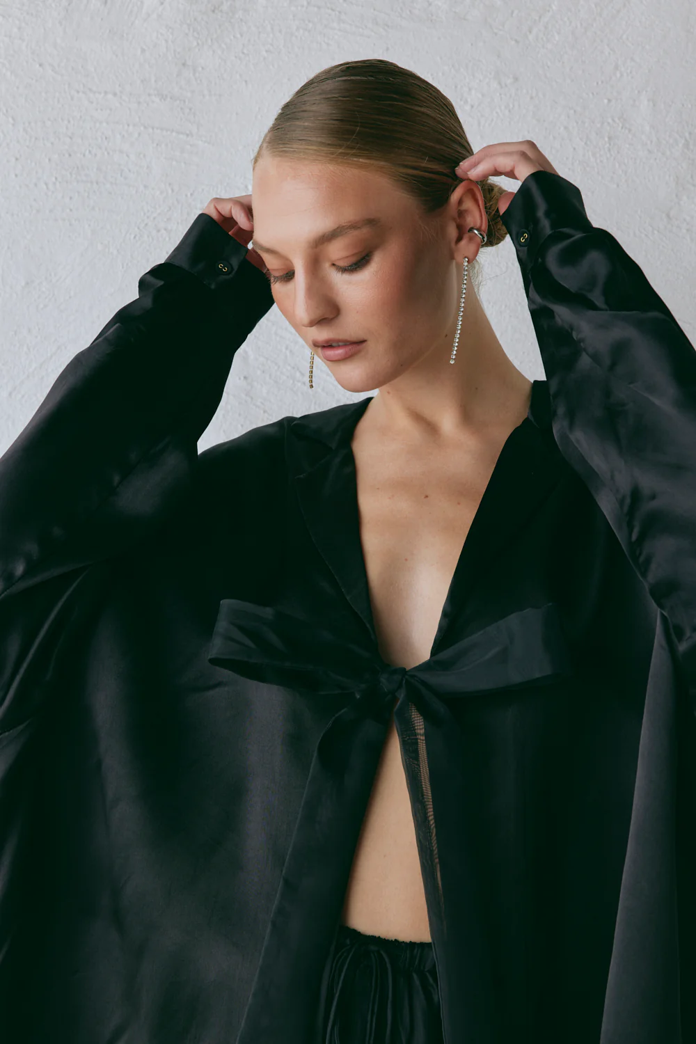 Rae Satin Top Black - Image 2