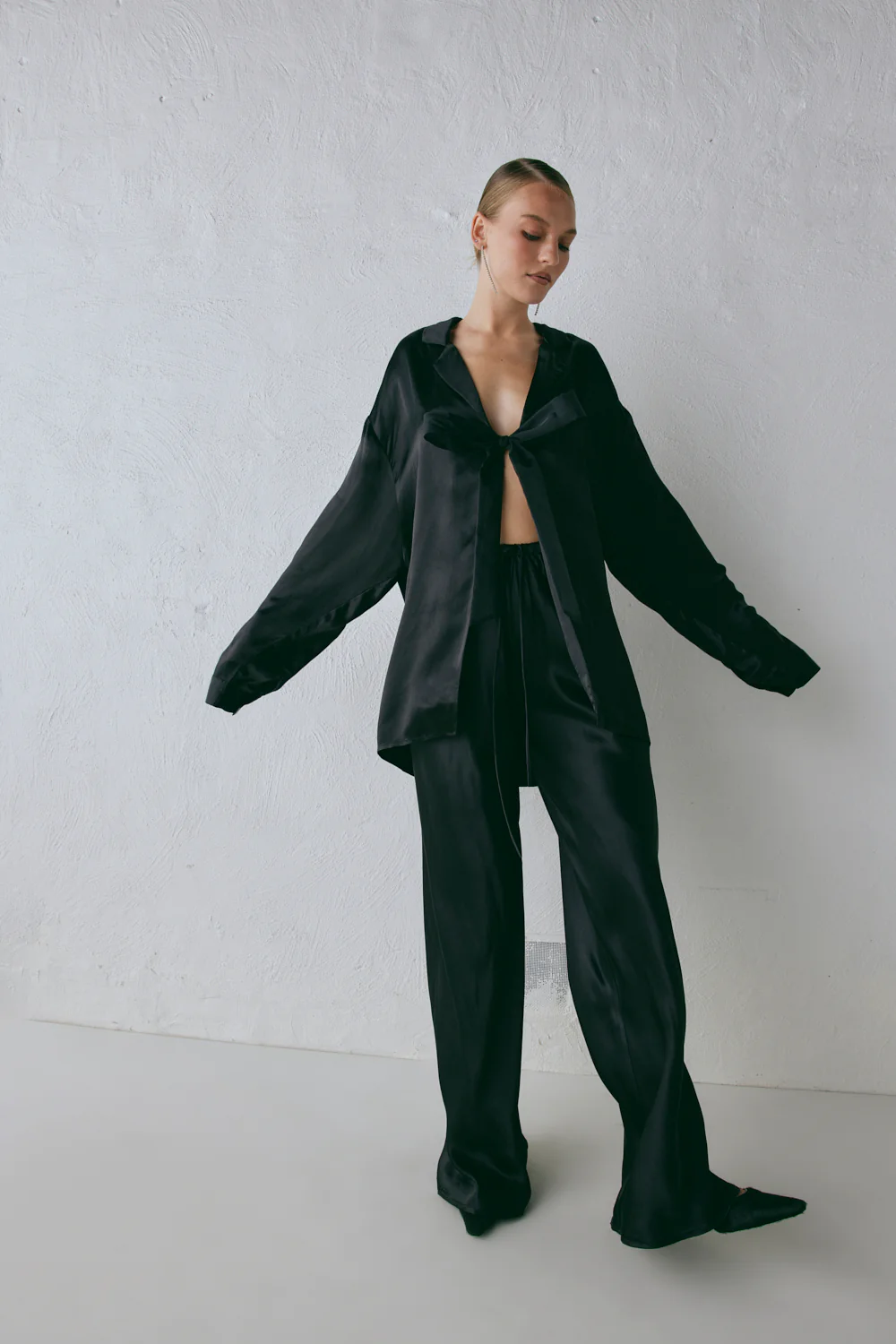 Rae Satin Top Black - Image 4