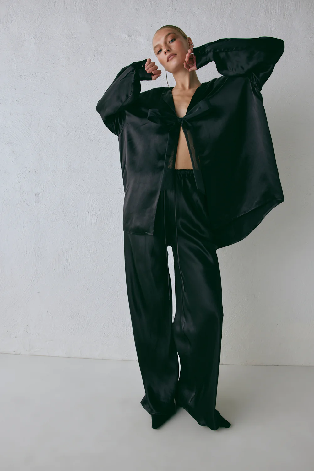 Rae Satin Top Black - Image 5