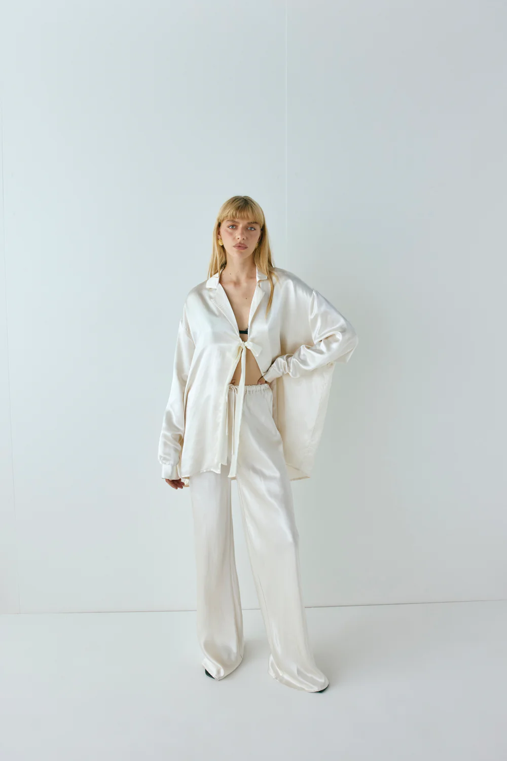 Rae Satin Top Cream - Image 2