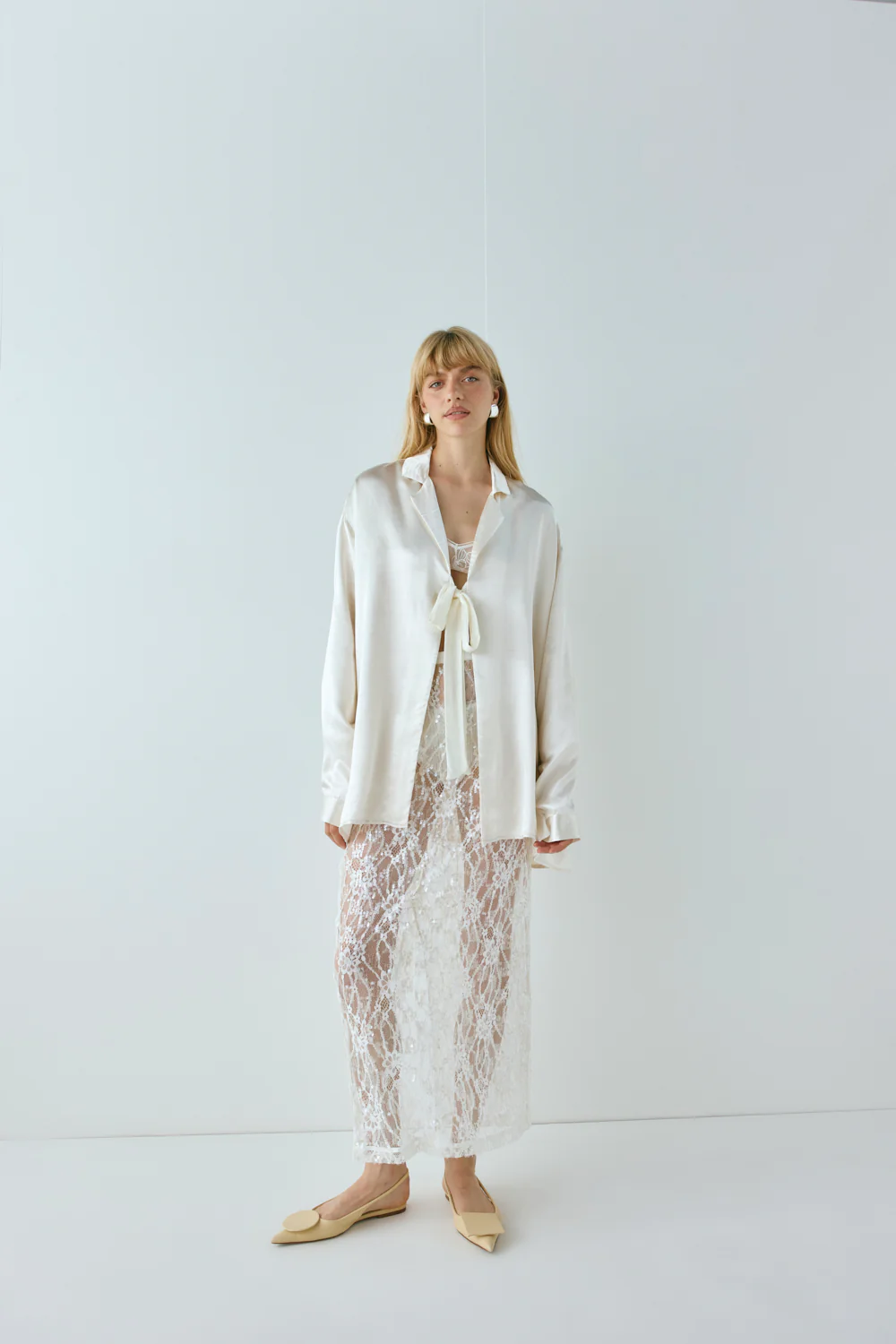 Rae Satin Top Cream - Image 6