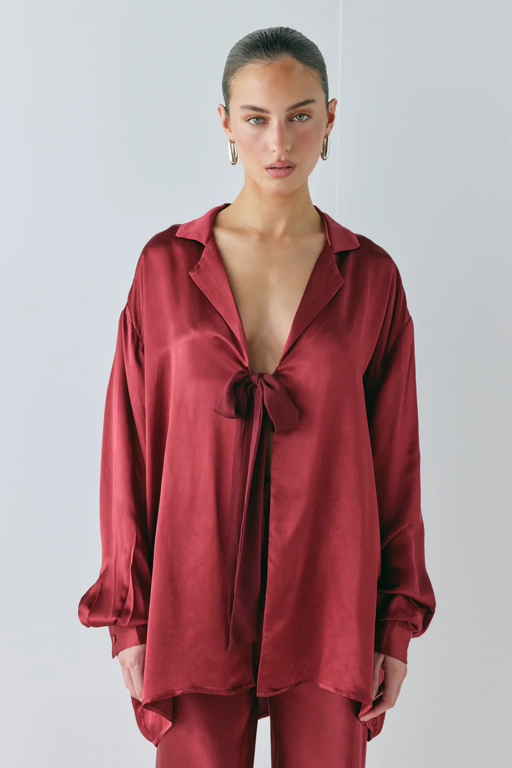 Rae Satin Top Wine