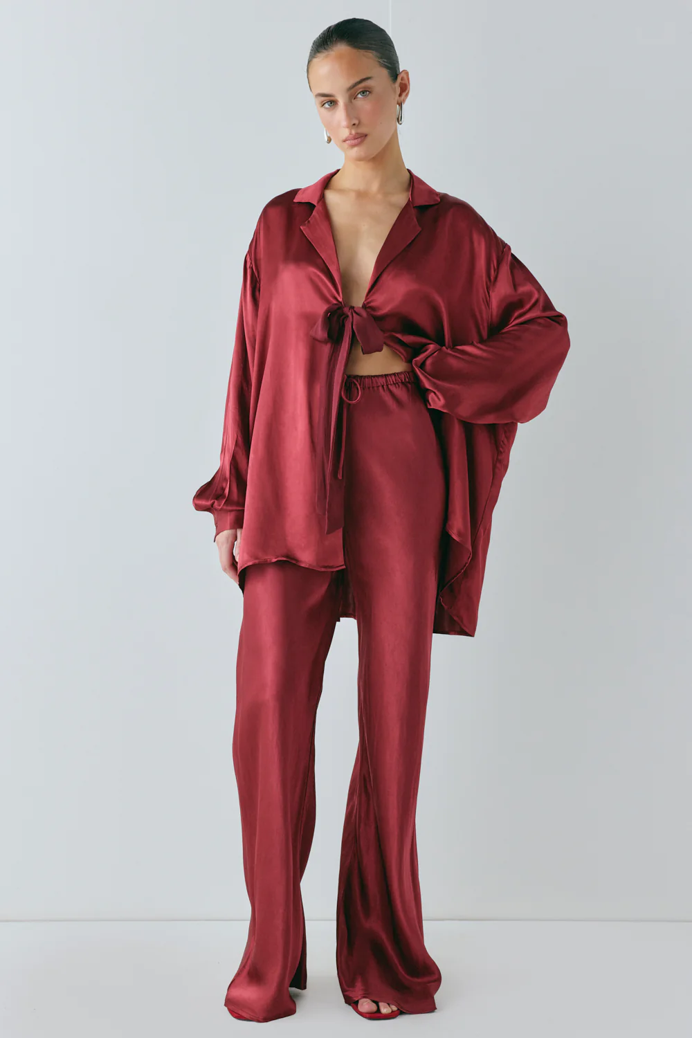 Rae Satin Top Wine - Image 3