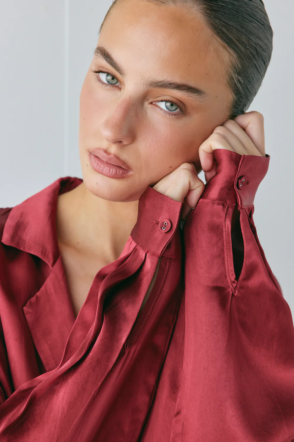 Rae Satin Top Wine - Image 5