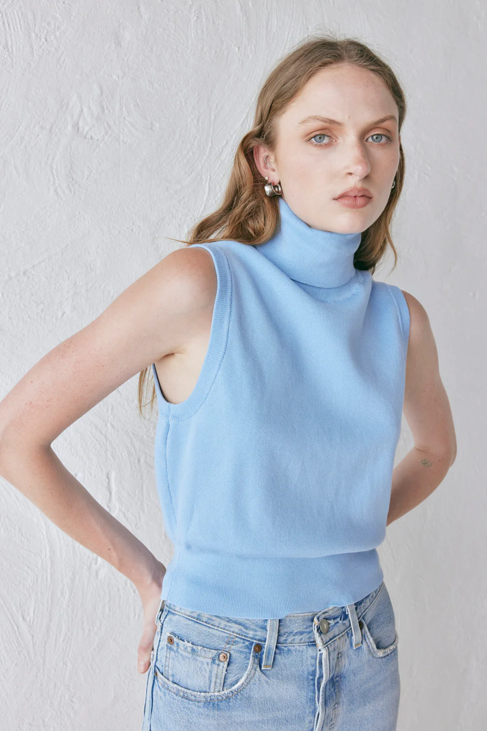 Rafael Knit Top Sky - Image 2
