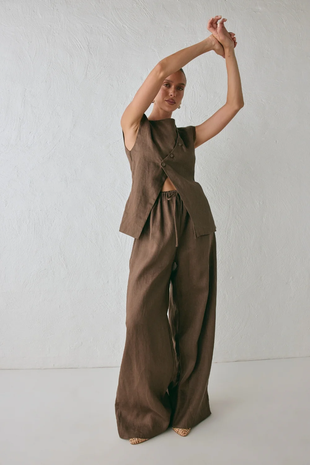Raya Linen Pants Chocolate