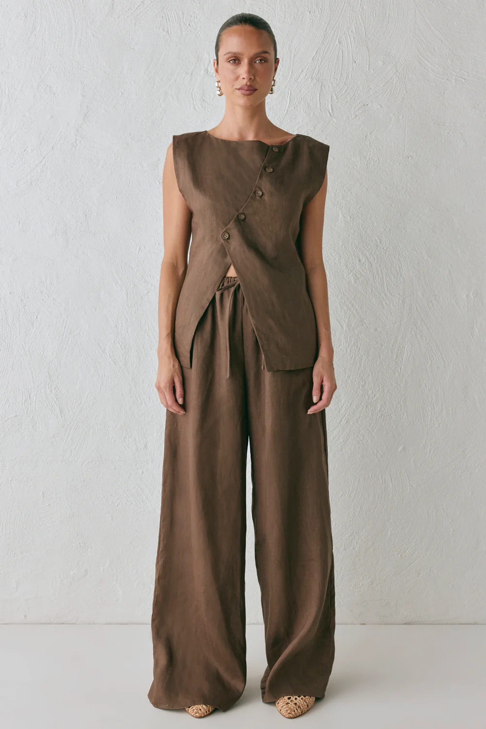 Raya Linen Pants Chocolate - Image 5