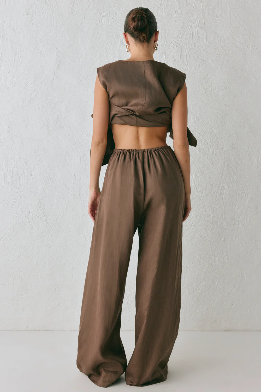 Raya Linen Pants Chocolate - Image 6