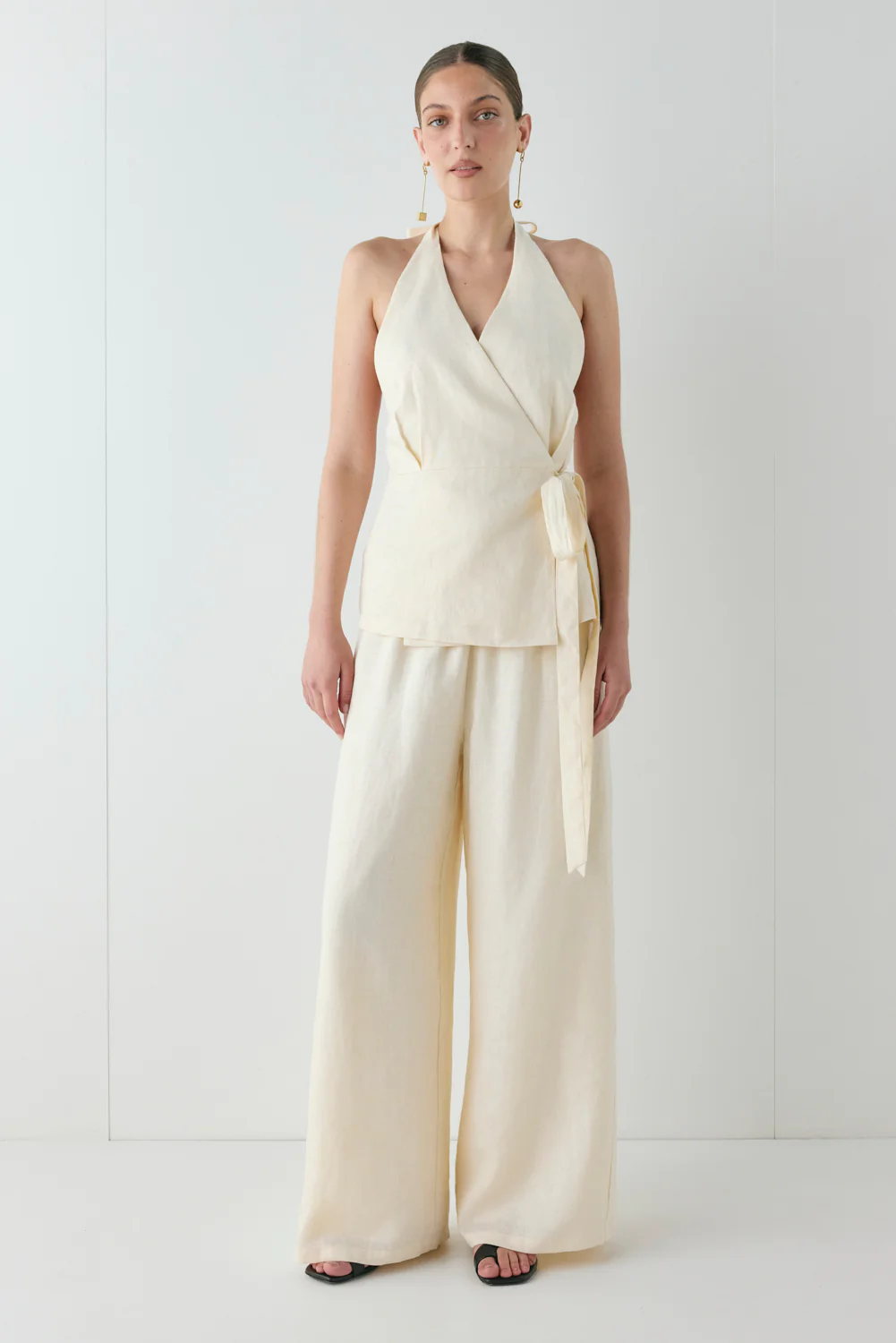 Raya Linen Pants Cream - Image 2