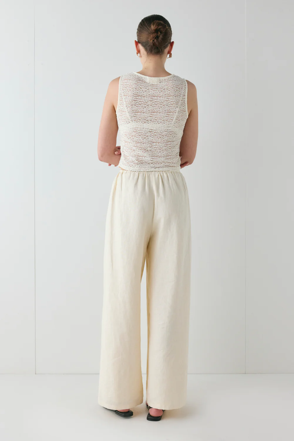 Raya Linen Pants Cream - Image 6