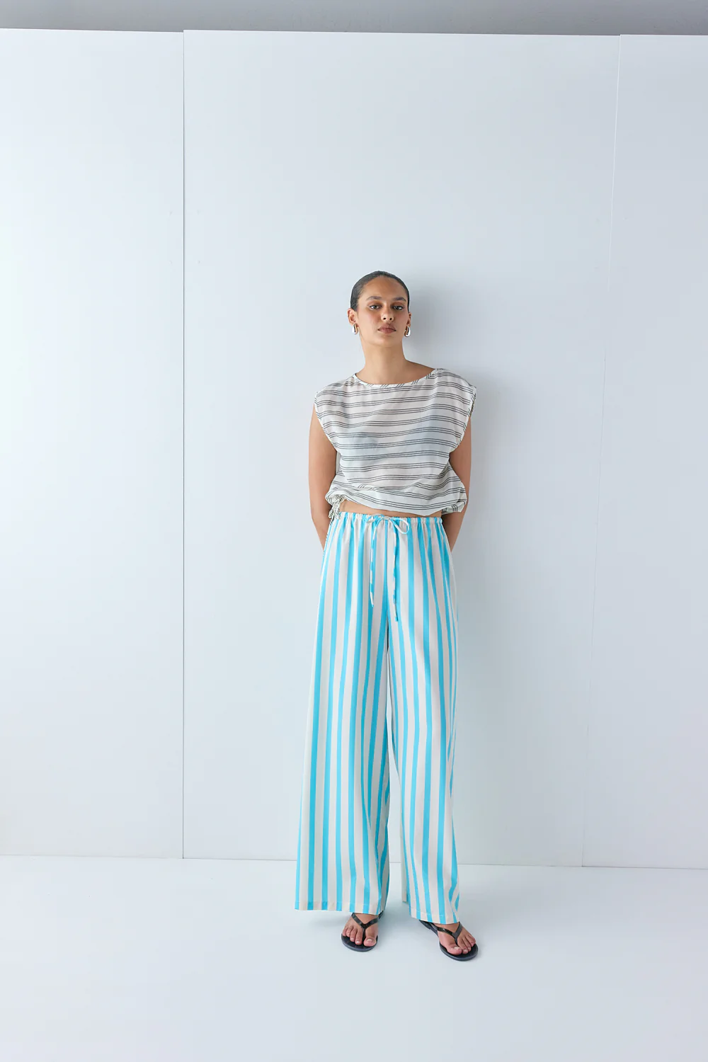 Raya Pants Aqua Stripe - Image 3