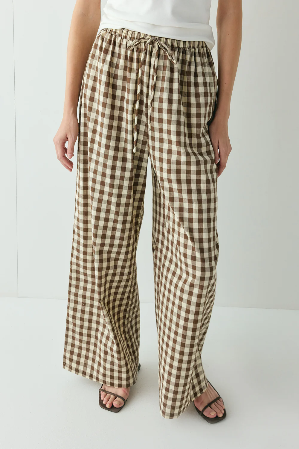 Raya Pants Brown Check - Image 2