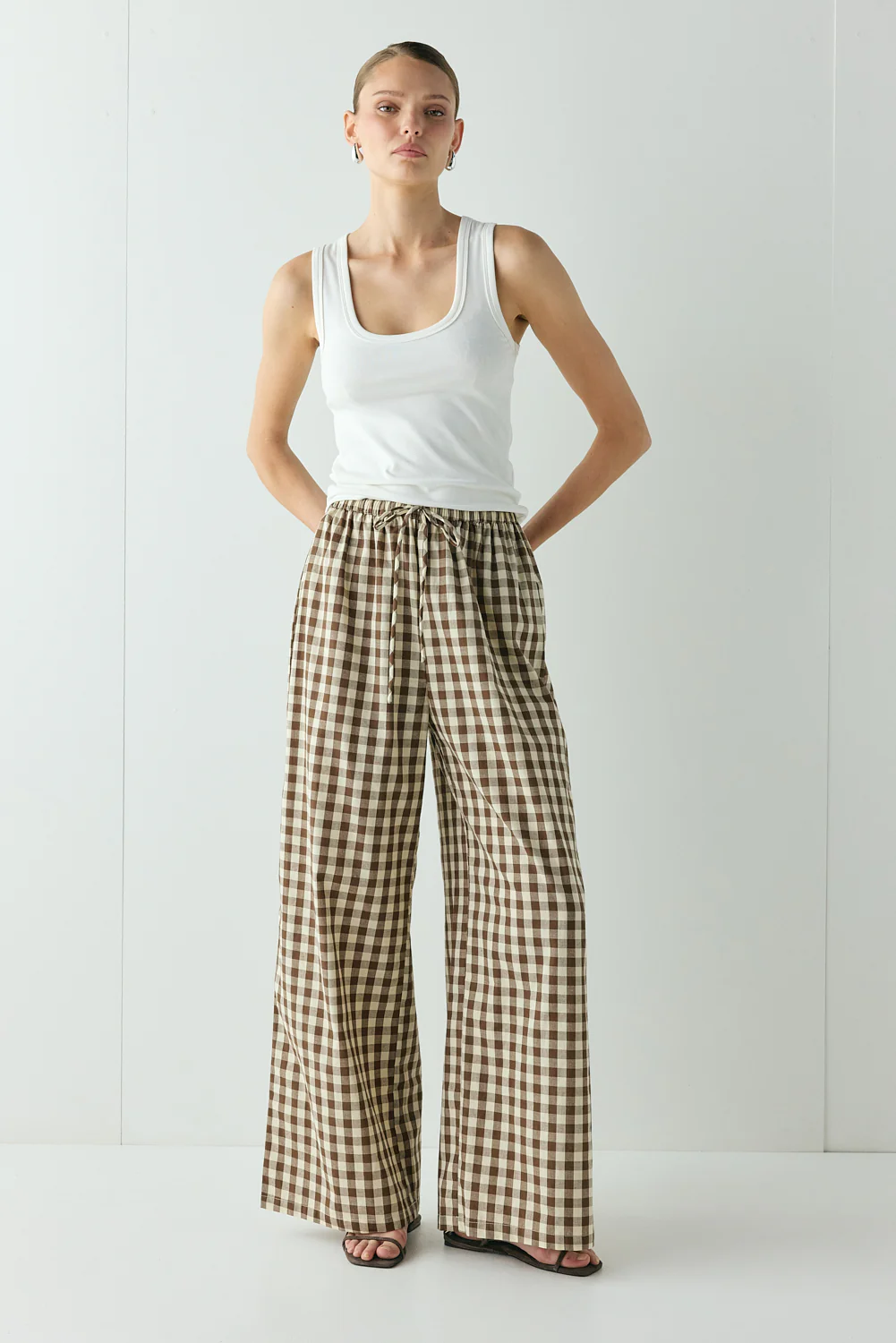 Raya Pants Brown Check - Image 3
