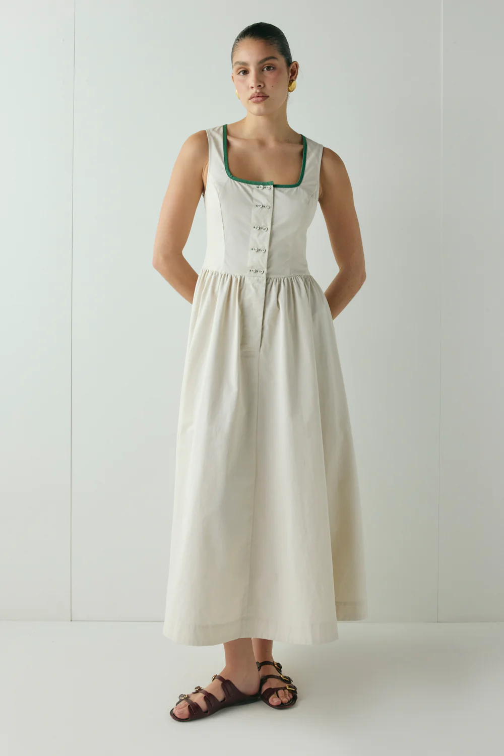 Reese Midi Dress Cream - Image 2