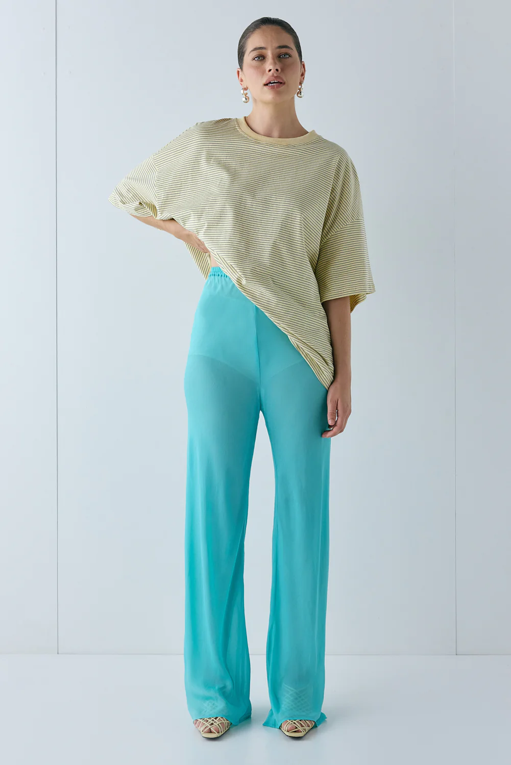 Remi Sheer Pants Aqua - Image 2