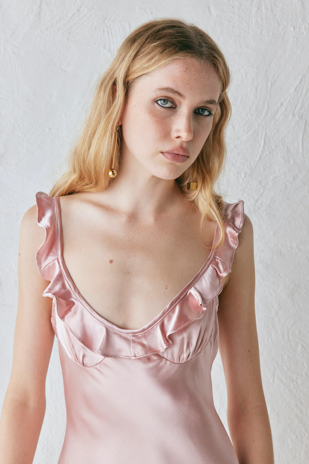 Rosalia Satin Bias Cut Maxi Dress Blush - Image 6