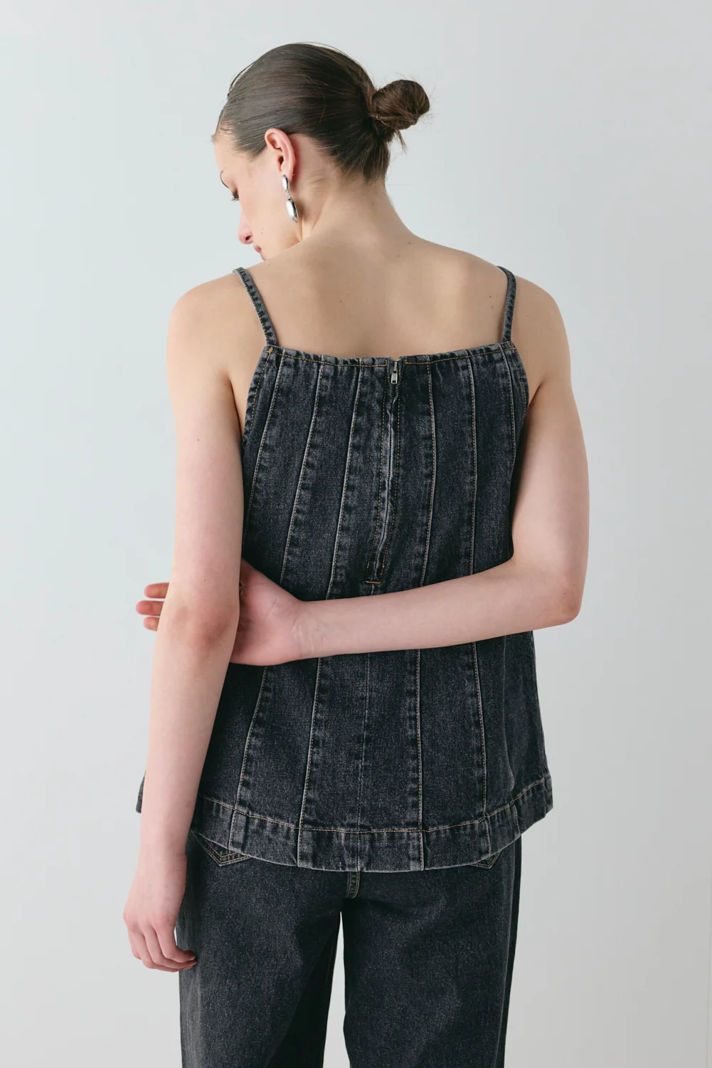 Sabina Denim Top Washed Black - Image 9