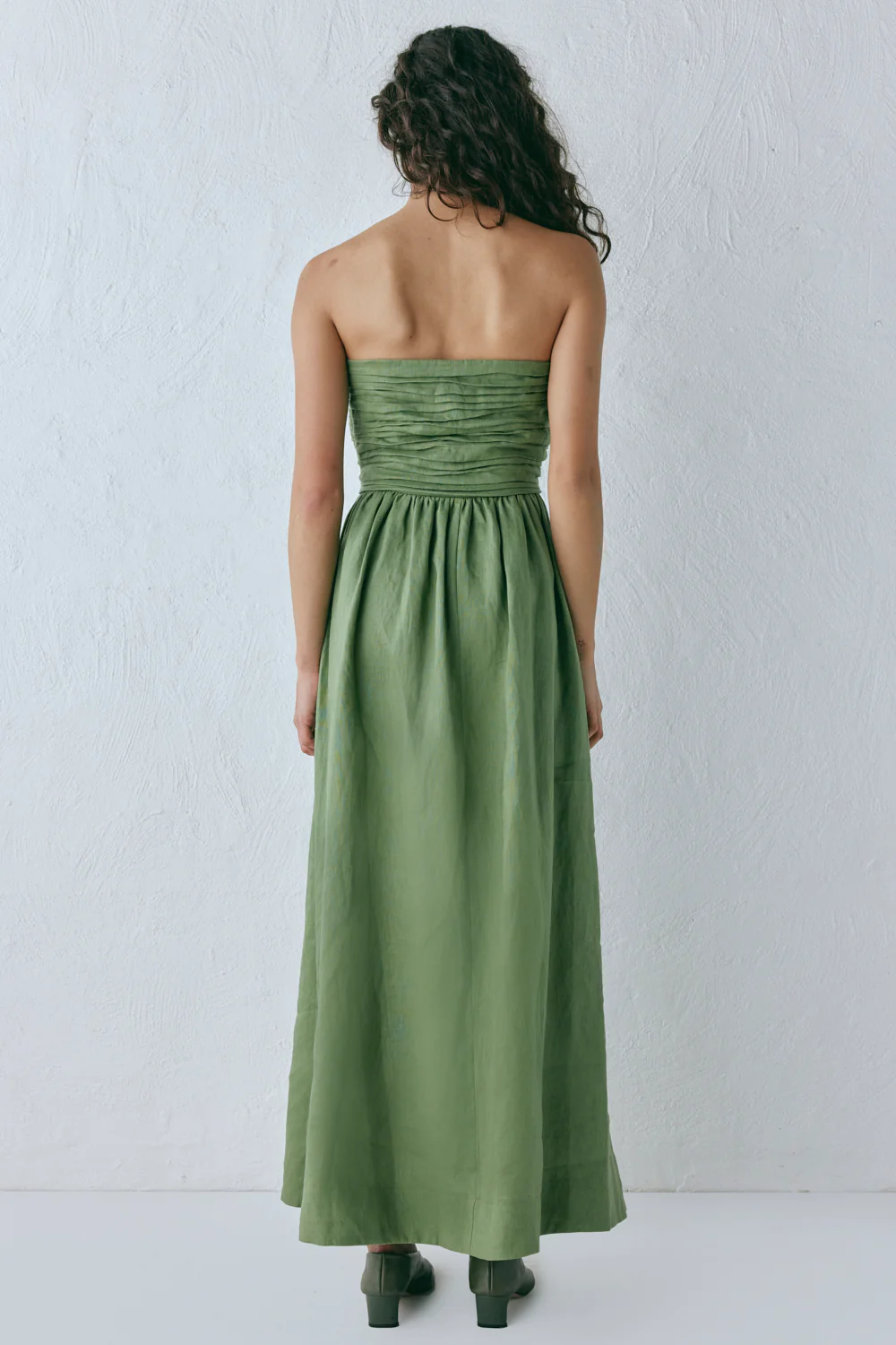 Saint Malo Linen Maxi Dress Olive - Image 8
