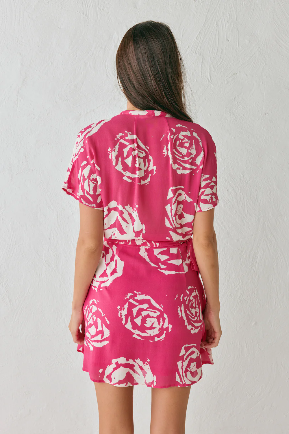 Salma Wrap Mini Dress Rosa - Image 8