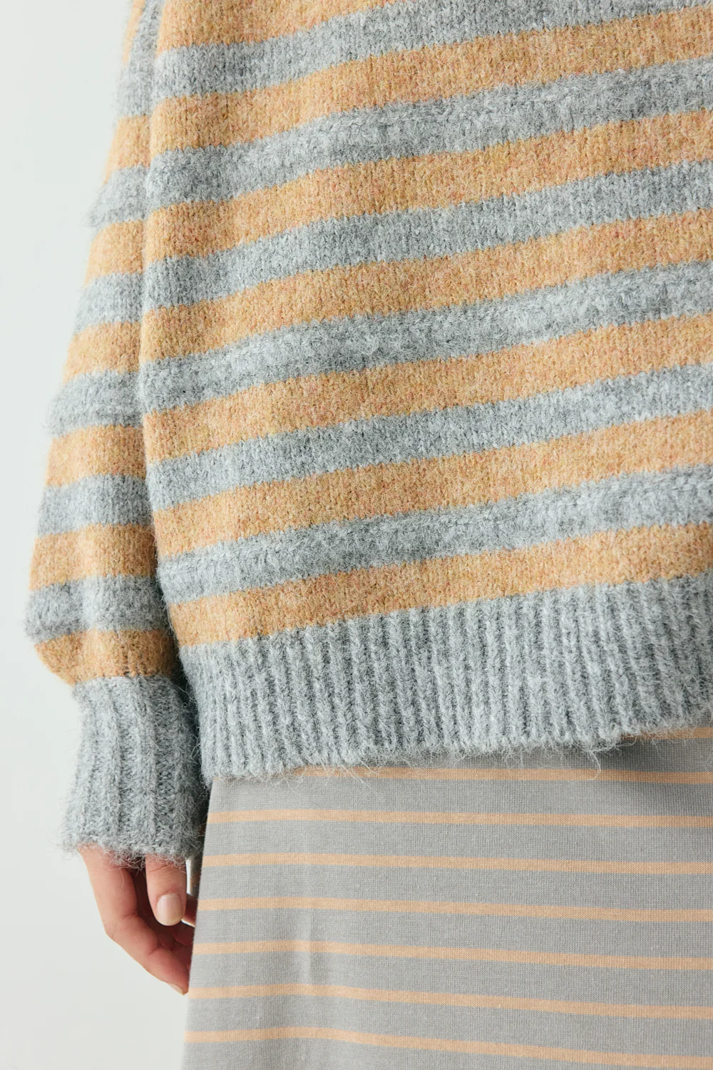 Sam Knit Jumper Apricot Stripe - Image 2