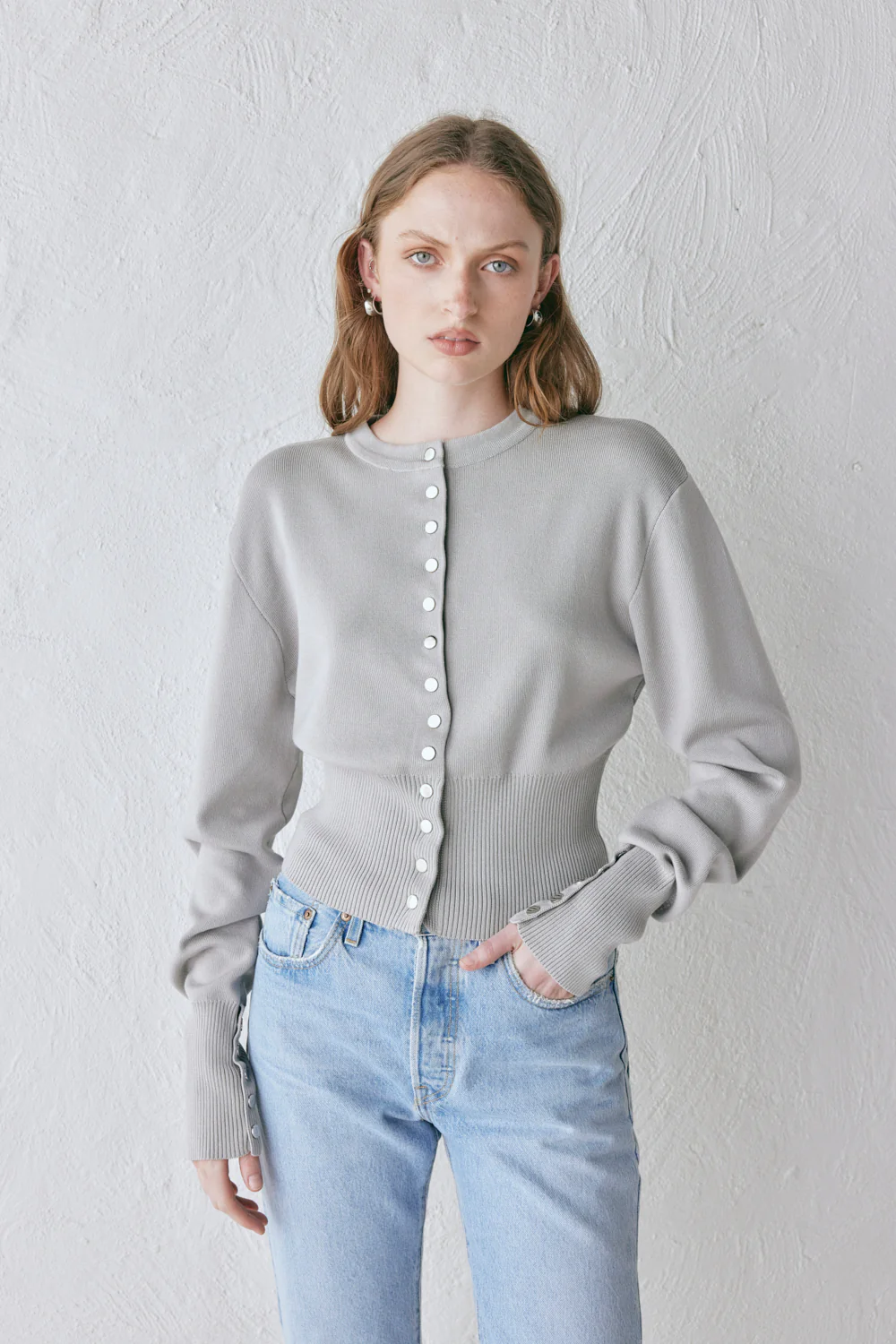 Sasha Knit Cardigan Grey - Image 2
