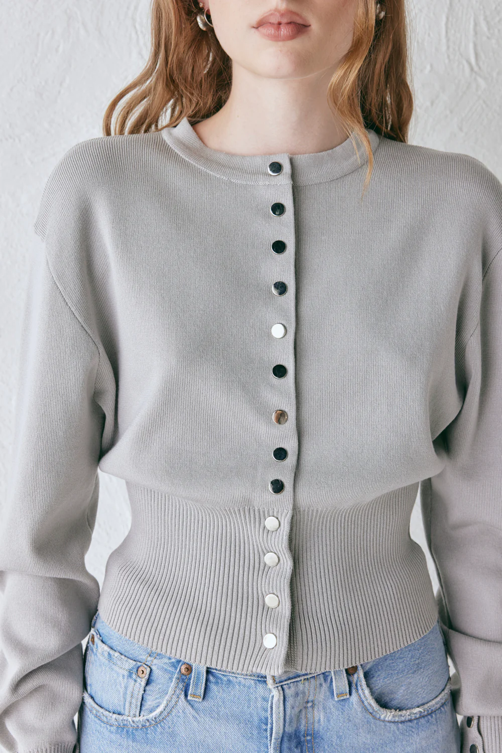 Sasha Knit Cardigan Grey - Image 3