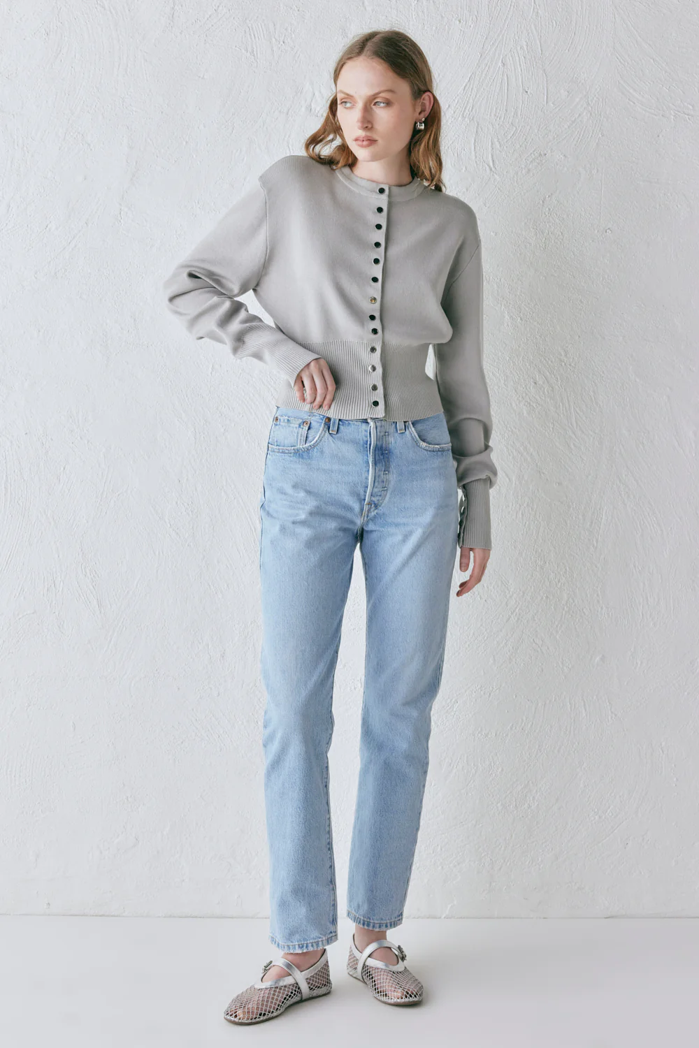 Sasha Knit Cardigan Grey - Image 4