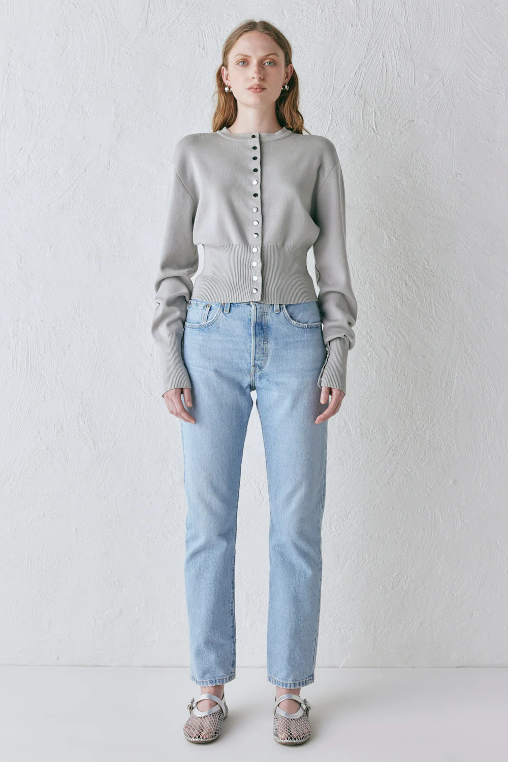 Sasha Knit Cardigan Grey - Image 6