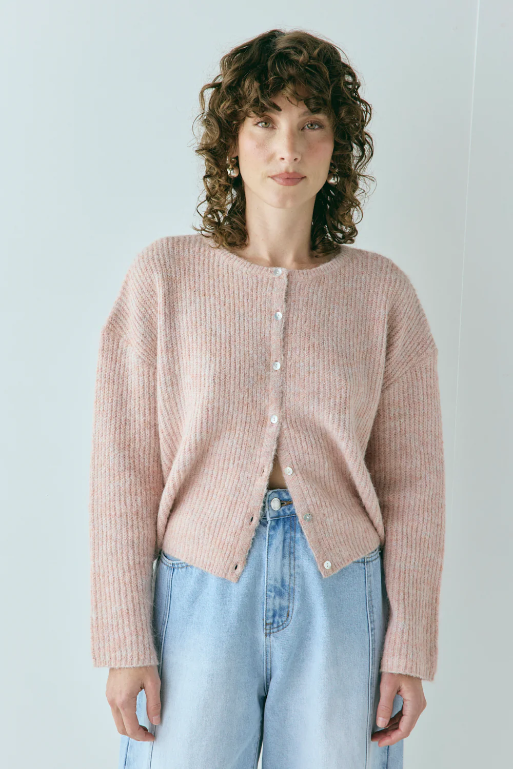 Sefa Knit Cardigan Baby Pink Marle