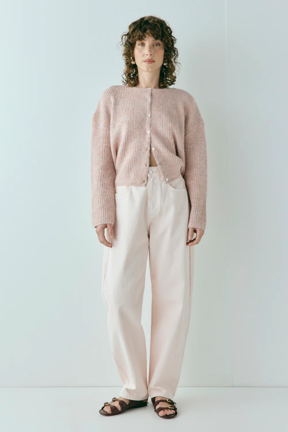 Sefa Knit Cardigan Baby Pink Marle - Image 2