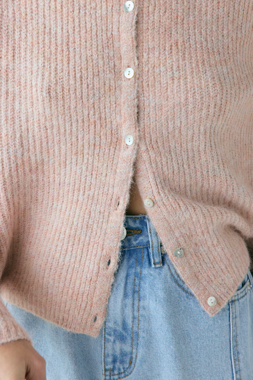 Sefa Knit Cardigan Baby Pink Marle - Image 4