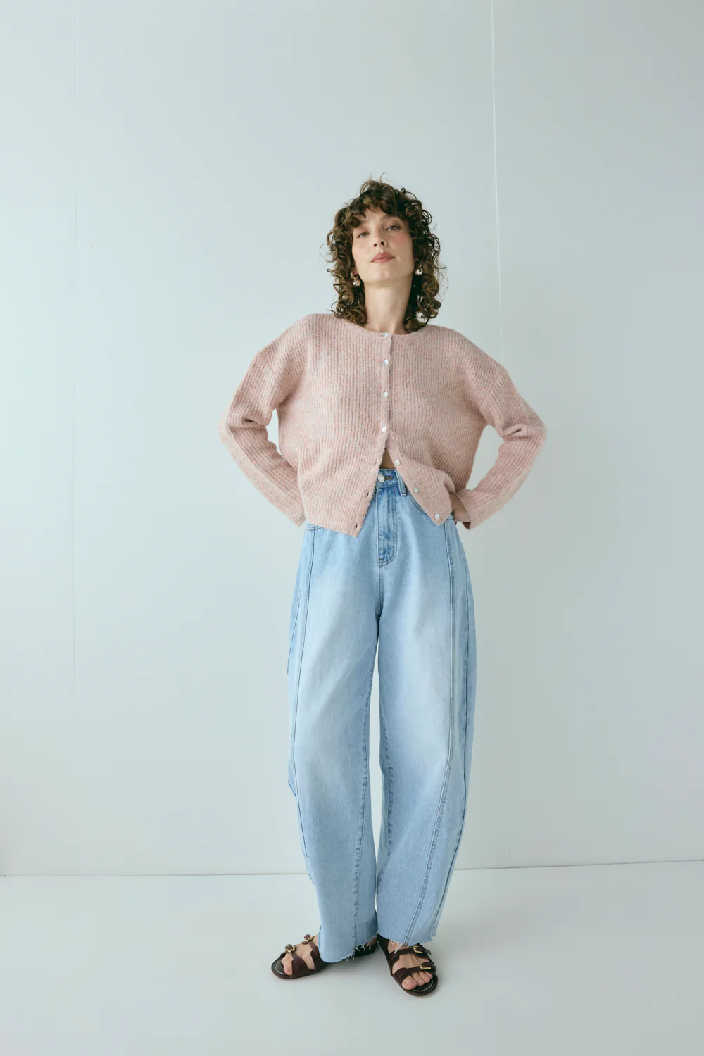 Sefa Knit Cardigan Baby Pink Marle - Image 5