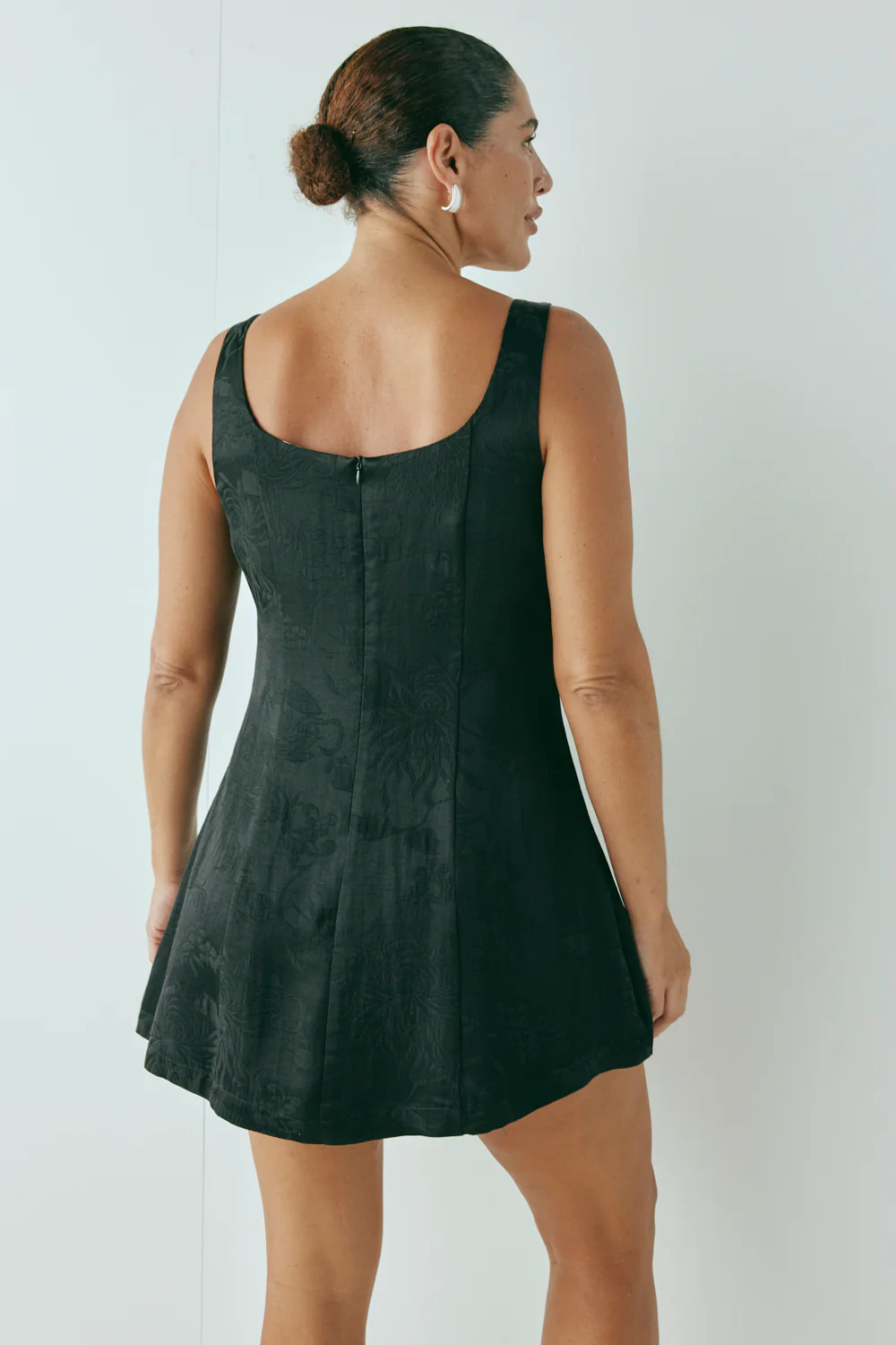 Shiloh Jacquard Mini Dress Black - Image 8