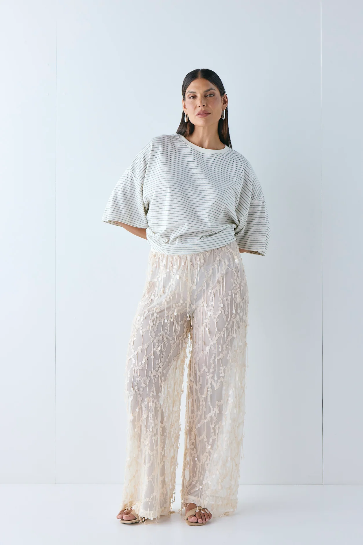 Sia Sequin Pants Cream - Image 7