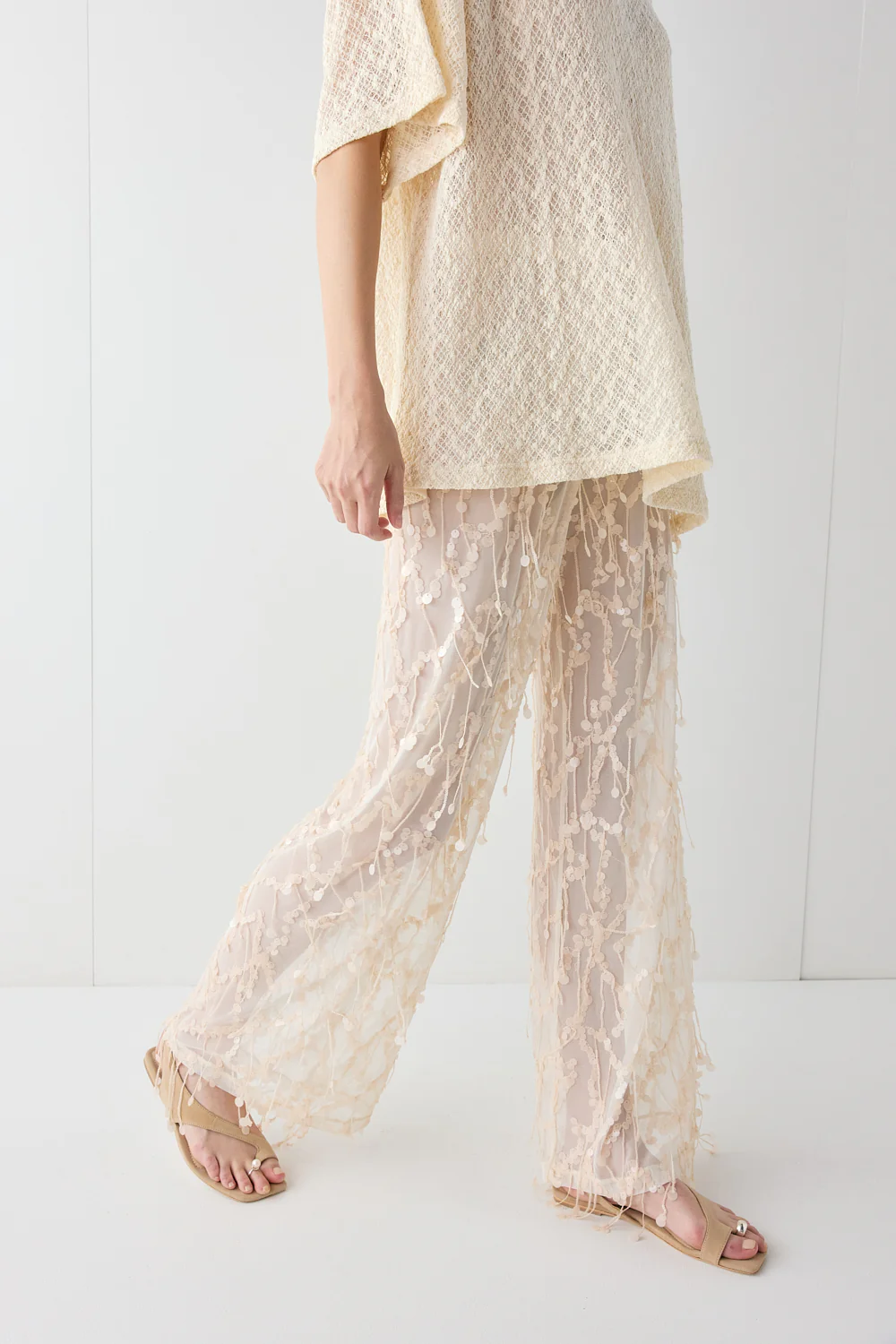 Sia Sequin Pants Cream - Image 8