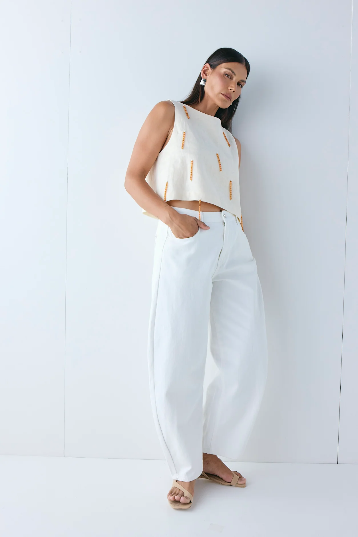 Siena Linen Top Cream - Image 4