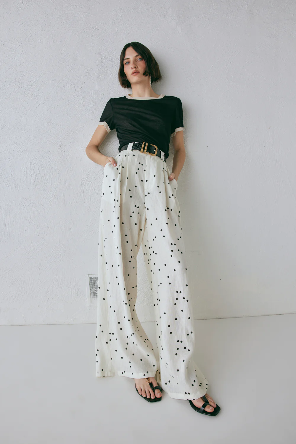 Skye Linen Pants Dot