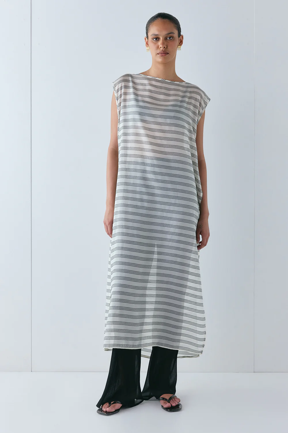 Solaire Sheer Maxi Dress Stripe - Image 3