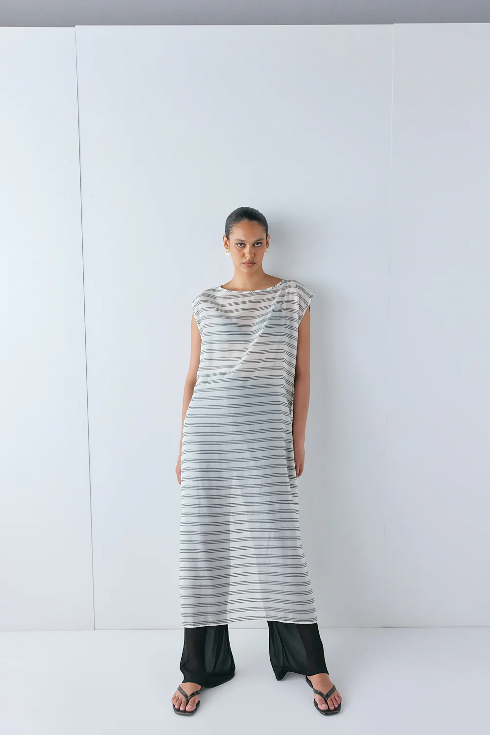 Solaire Sheer Maxi Dress Stripe - Image 6