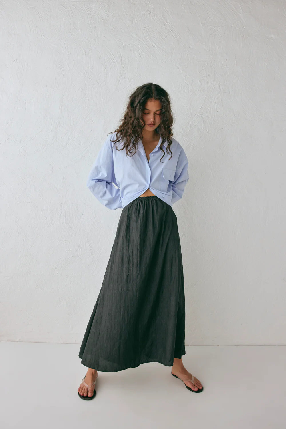 Solara Midi Skirt Black - Image 2