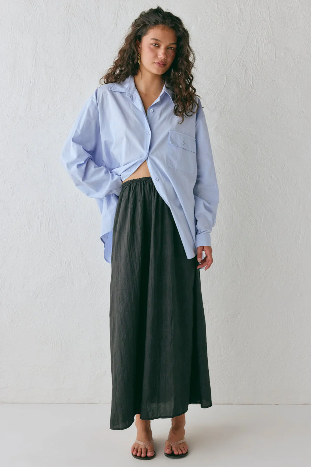 Solara Midi Skirt Black - Image 4