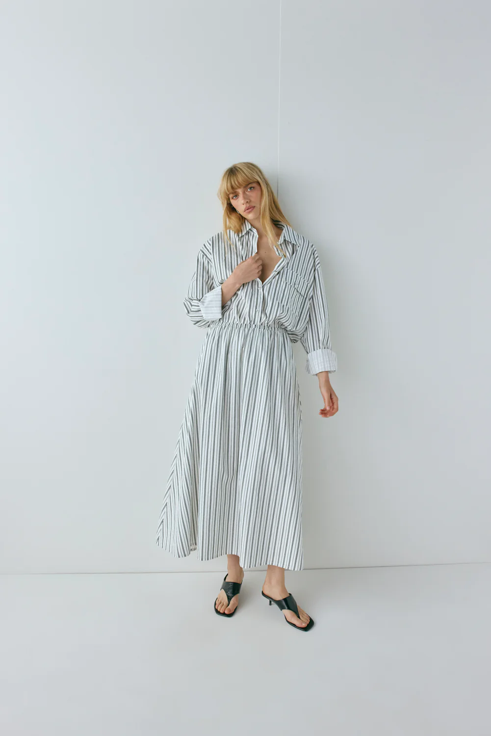 Solara Midi Skirt Black Stripe - Image 4