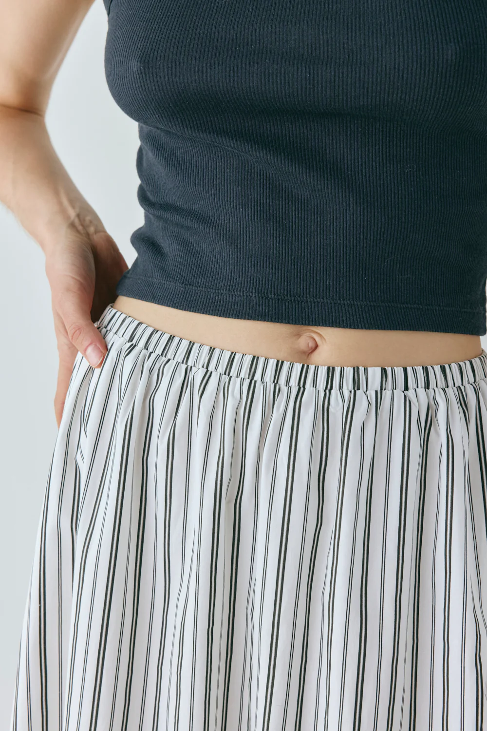 Solara Midi Skirt Black Stripe - Image 5