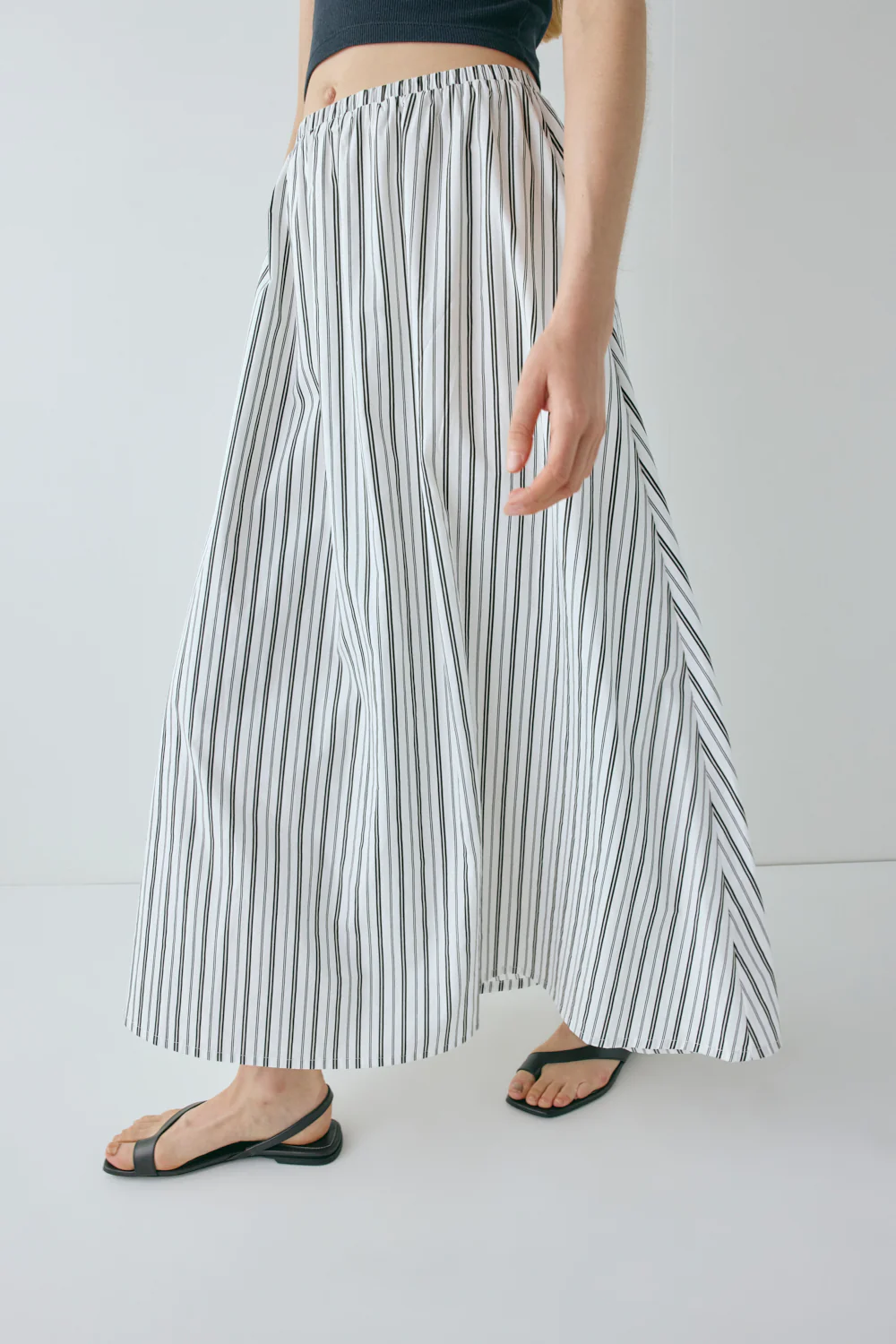 Solara Midi Skirt Black Stripe - Image 6