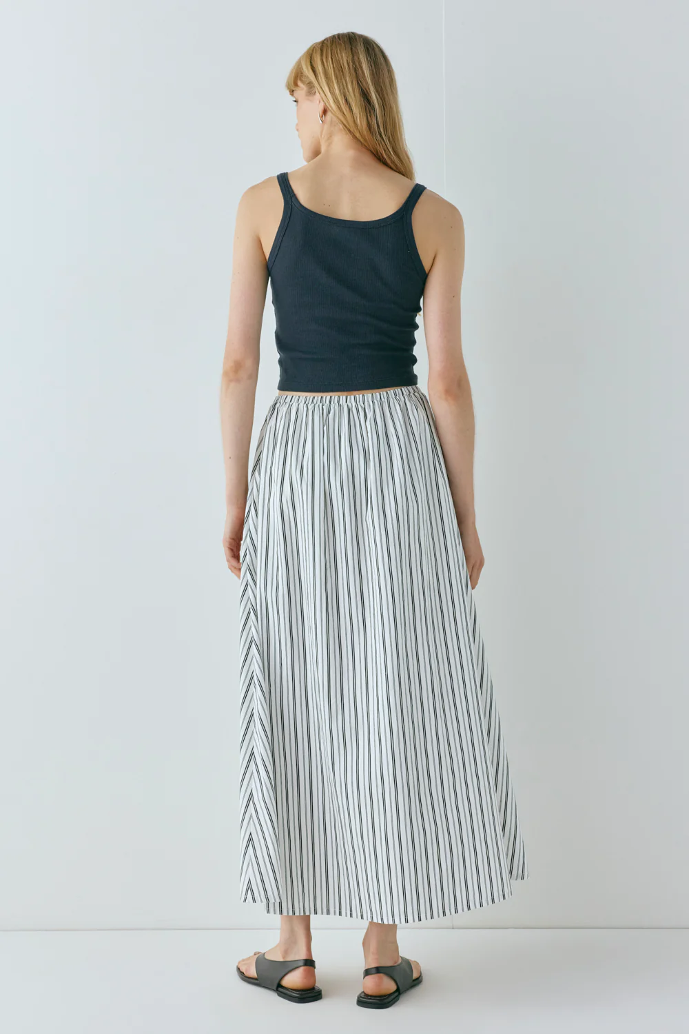 Solara Midi Skirt Black Stripe - Image 8